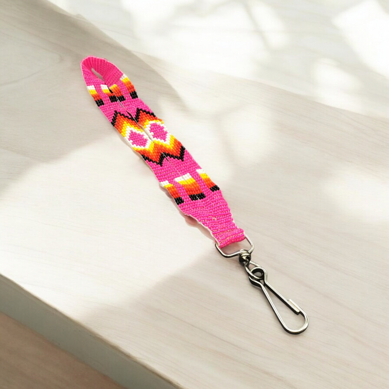Pink Native American Style Wrist Lanyard-1