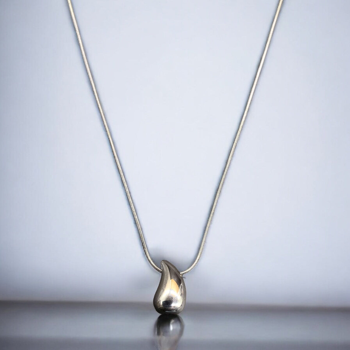 Drop Stainless Steel Necklace Pendants With Long Chain-2
