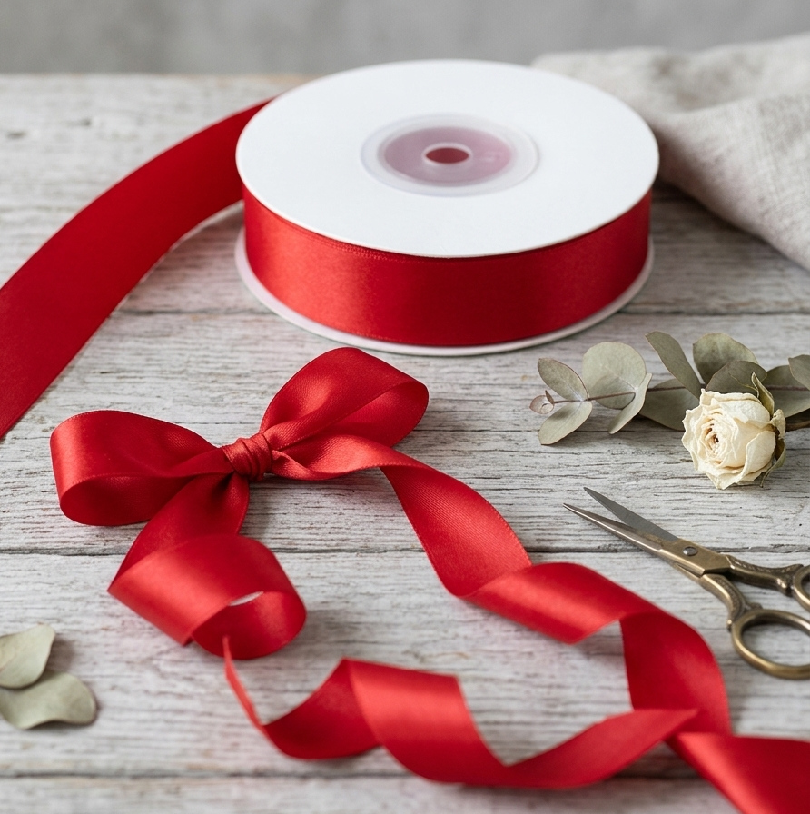 30 Meter Double Face Red #235 Ribbon Roll-1