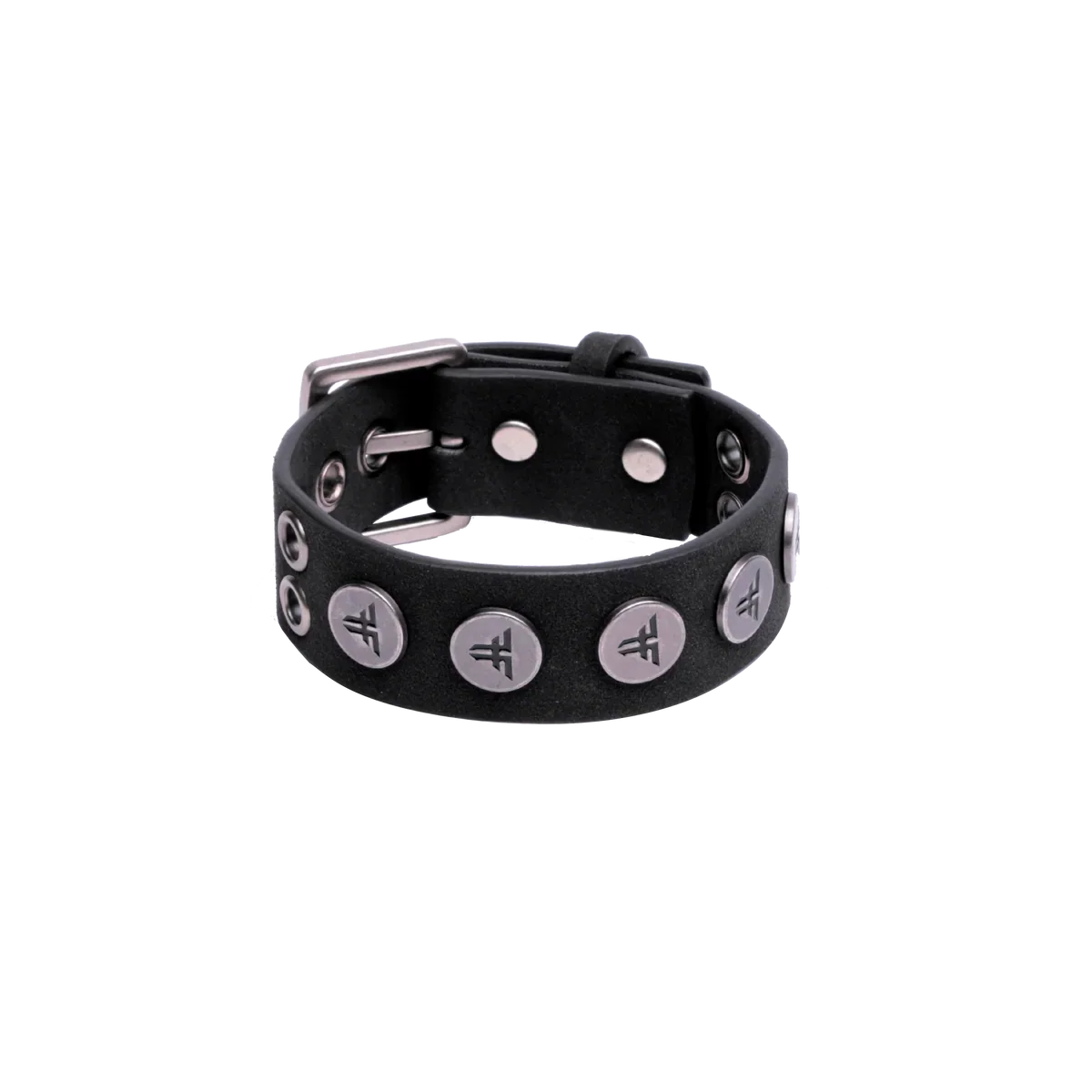 Fallen 'Rivet Logo' Cuff Bracelet - Black/Silver-1