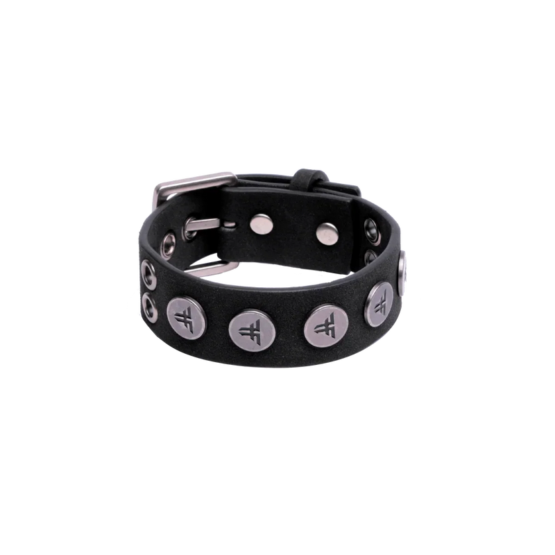 Fallen 'Rivet Logo' Cuff Bracelet - Black/Silver-1