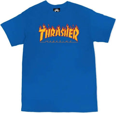 Thrasher 'Flame Logo' Tee - Royal Blue-1
