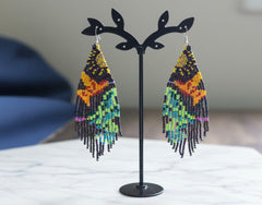 Purple Sky Dancer Beaded Earrings-4