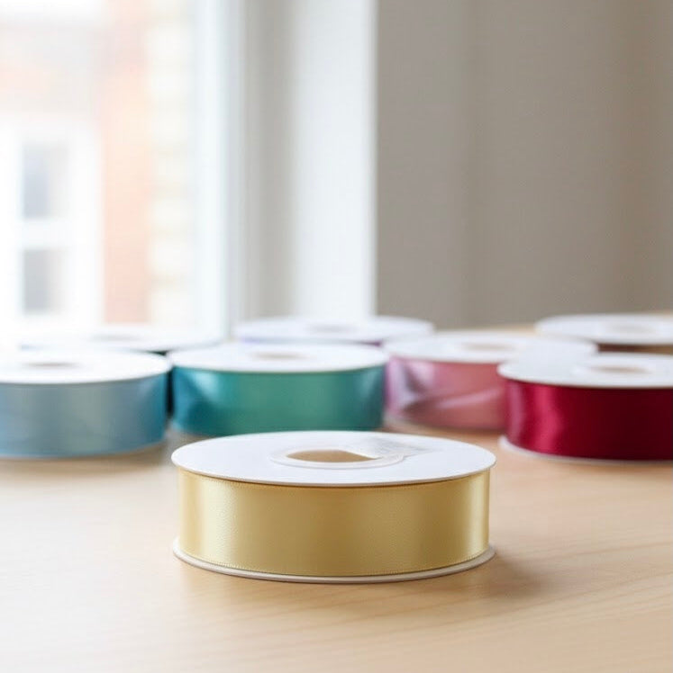 30 Meter Double Face satin goldenRibbon Roll #614-3