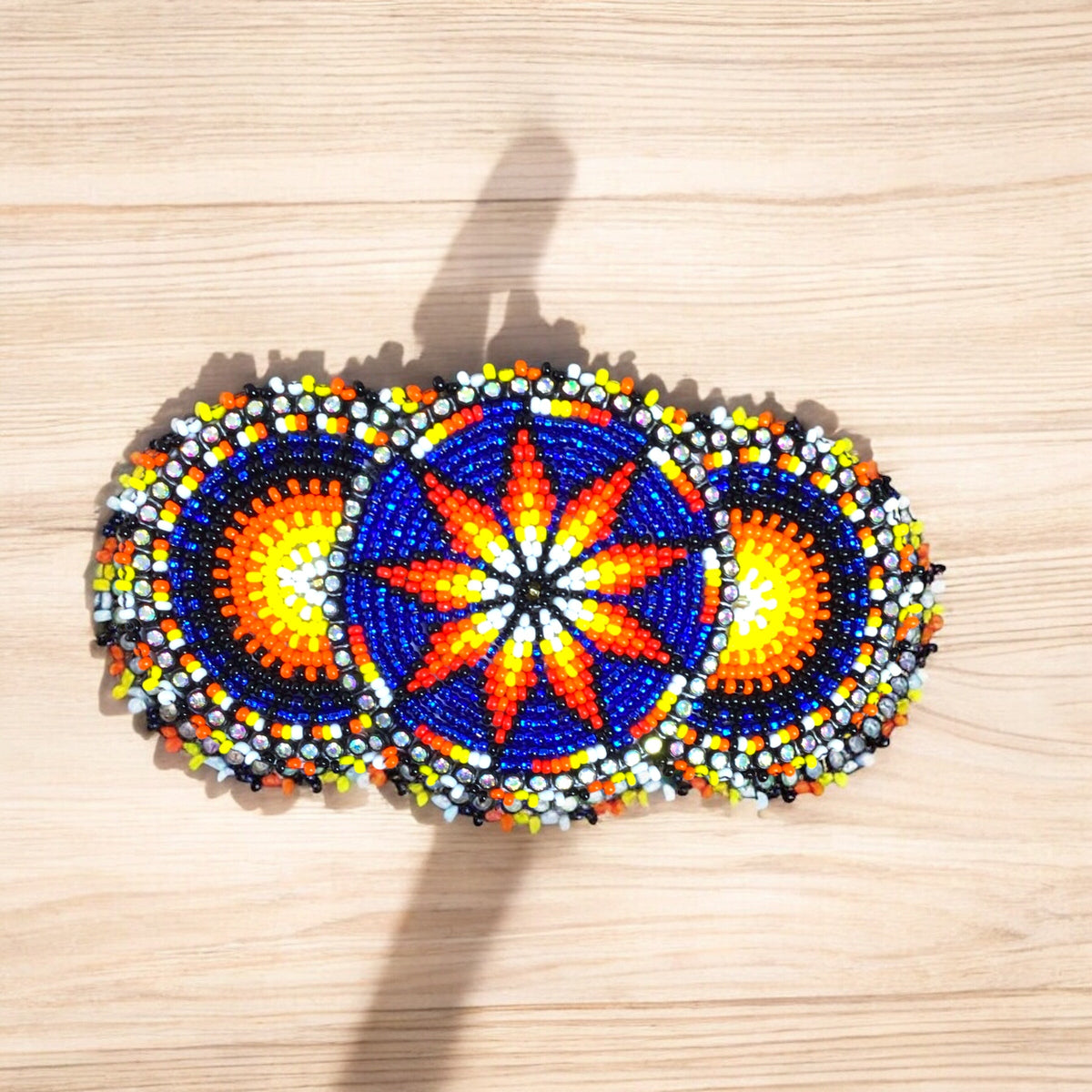 Blue Native American Beaded Barrettes-2