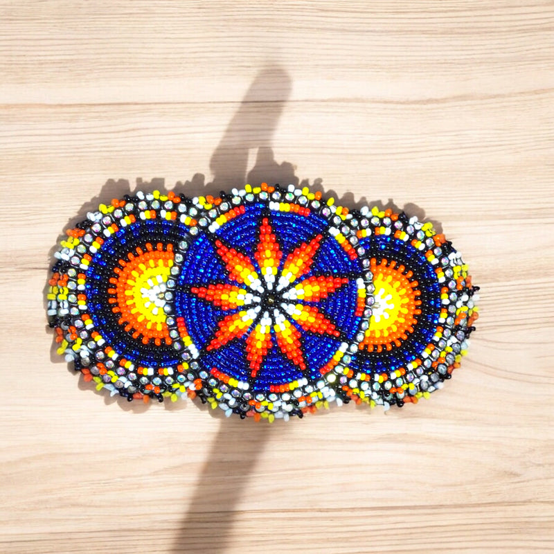 Blue Native American Beaded Barrettes-2