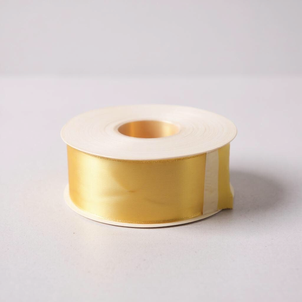 Satin Ribbon Double Face-Yellow Golden #660-3.8 cm Wide-2