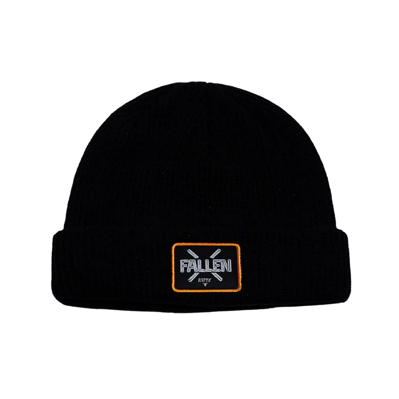 Fallen 'Curb' Beanie - Black/Orange-1