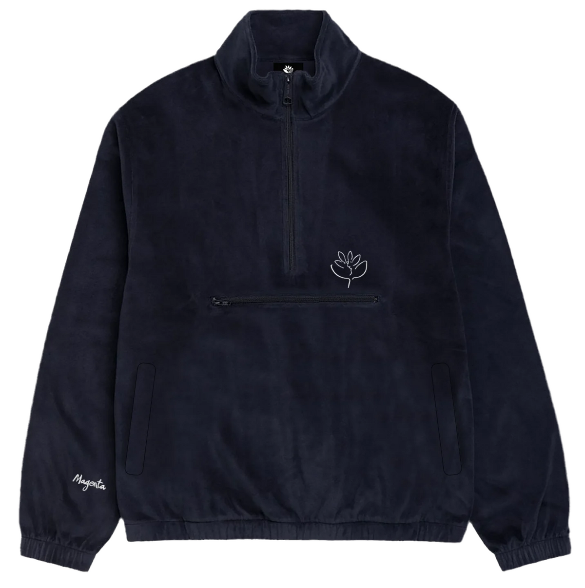 Magenta 'Dimanche Velours' Half Zip - Petrol Blue-1