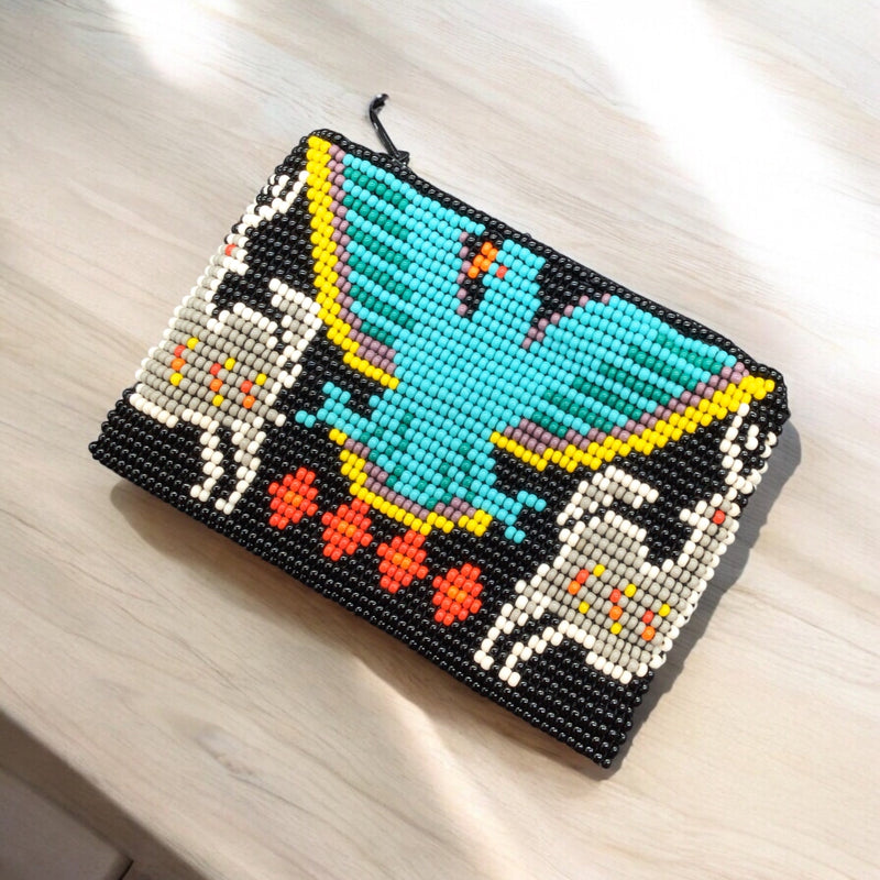 Eagle Beaded coin purse-2
