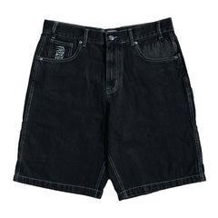 Frosted Skateboards 'CPU' Baggy Jean Shorts - Off Black-1