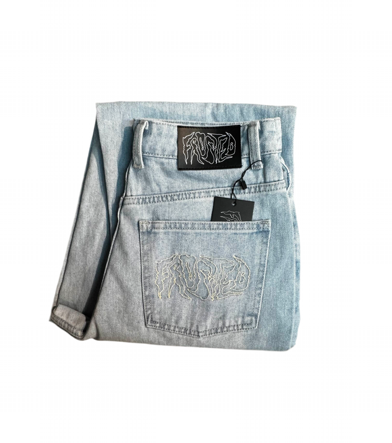 Frosted Skateboards 'Wavy Classic' Baggy Jeans - Light Blue-2