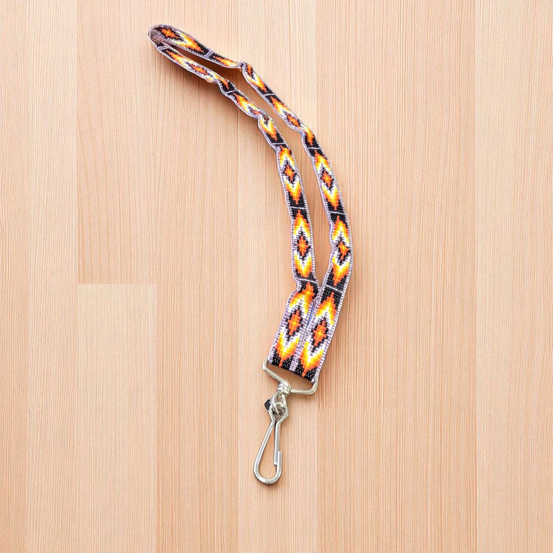 Purple black black Native Beaded Lanyard-3