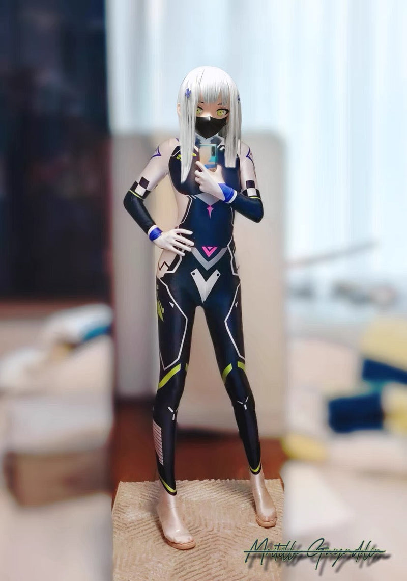 Cyberpunk Open Crotch Sci-Fi Spandex Racing Suit & Race Queen Cosplay Bodysuit-13