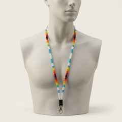 Round Beaded Lanyard(White)-1
