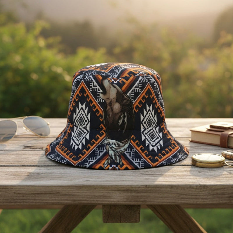 Red Wolf Native Style Bucket Hat-1
