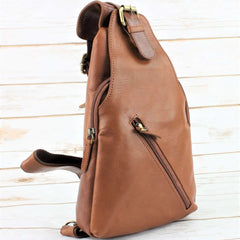Premium Handcrafted Leather Sling Bag | Backpack | Crossbody Messenger Bag-3