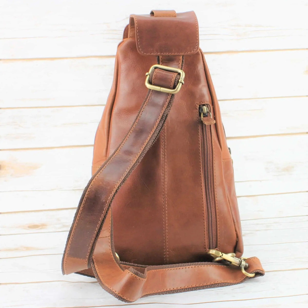 Premium Handcrafted Leather Sling Bag | Backpack | Crossbody Messenger Bag-4