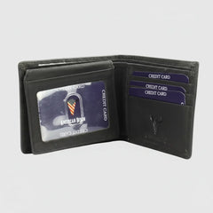Men’s Cow Leather Wolf Embossed Bifold Wallet-3