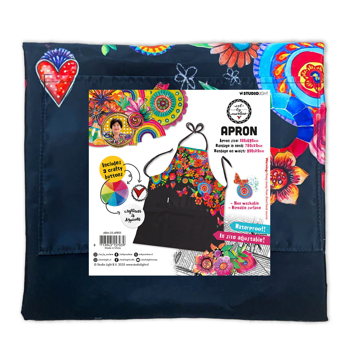 ABM Apron Incl. 3 Crafty Buttons Art By Marlene 1 PC-1