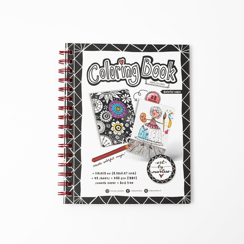 ABM Coloring Book Colorful Magic Art By Marlene 210x148x8mm 20 Sheets-1