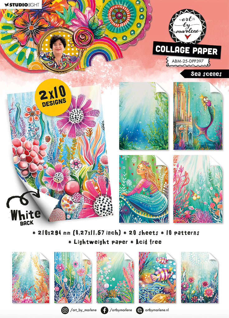 ABM Collage Paper Sea Scenes Art By Marlene 210x294x8mm 20 Sheets-1
