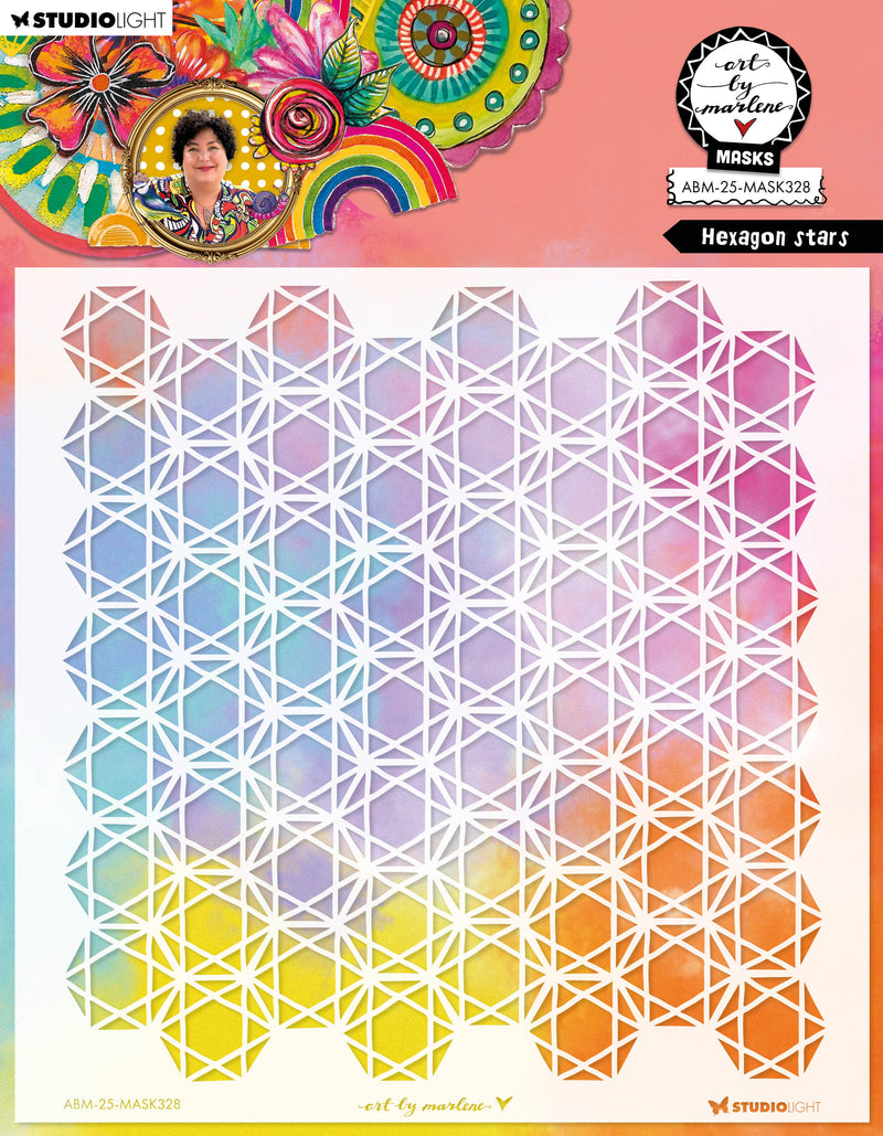 ABM Mask Hexagon Stars Art By Marlene 1 PC-1
