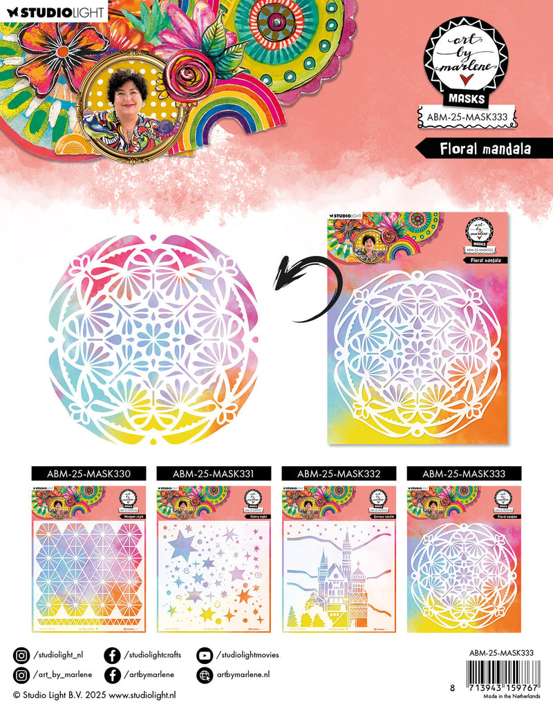 ABM Mask Floral Mandala Art by Marlene 1 Pieces-2