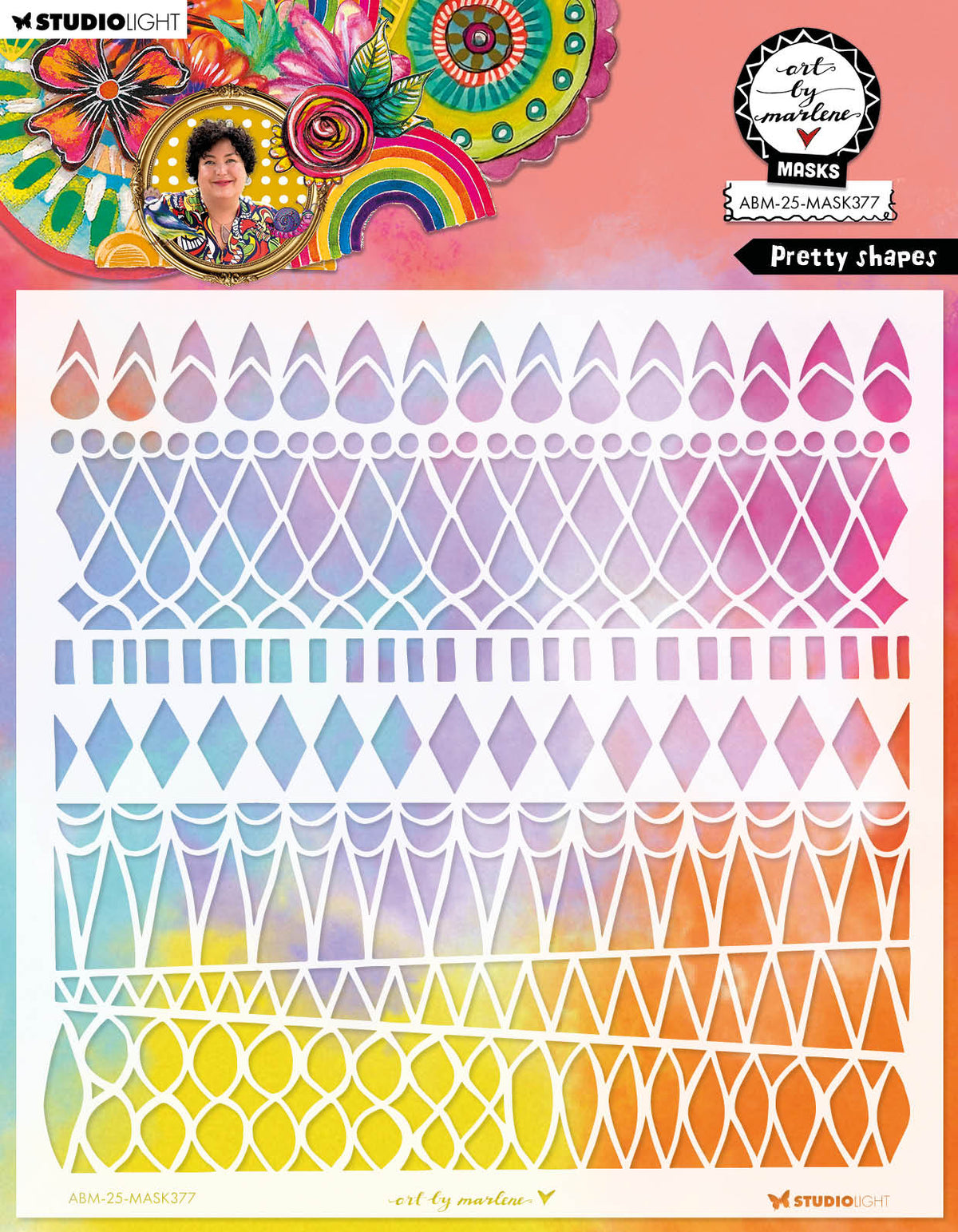 ABM Mask Pretty Shapes Art By Marlene 203x203x1mm 1 Piece-1