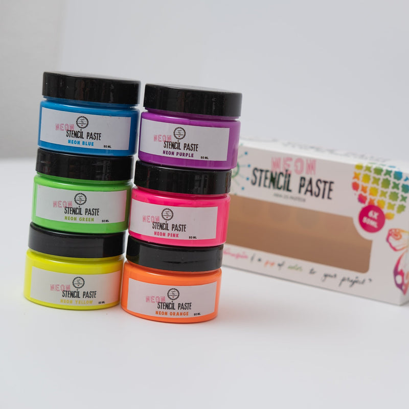 ABM Stencil Paste Neon Colors Art By Marlene 169x86x58mm 6x50 ml-4