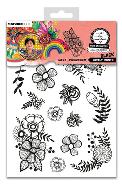 ABM Autocollants à Frotter Jolis Motifs, Noir Art By Marlene 6 Feuilles-1