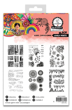 ABM Autocollants à Frotter Jolis Motifs, Noir Art By Marlene 6 Feuilles-2