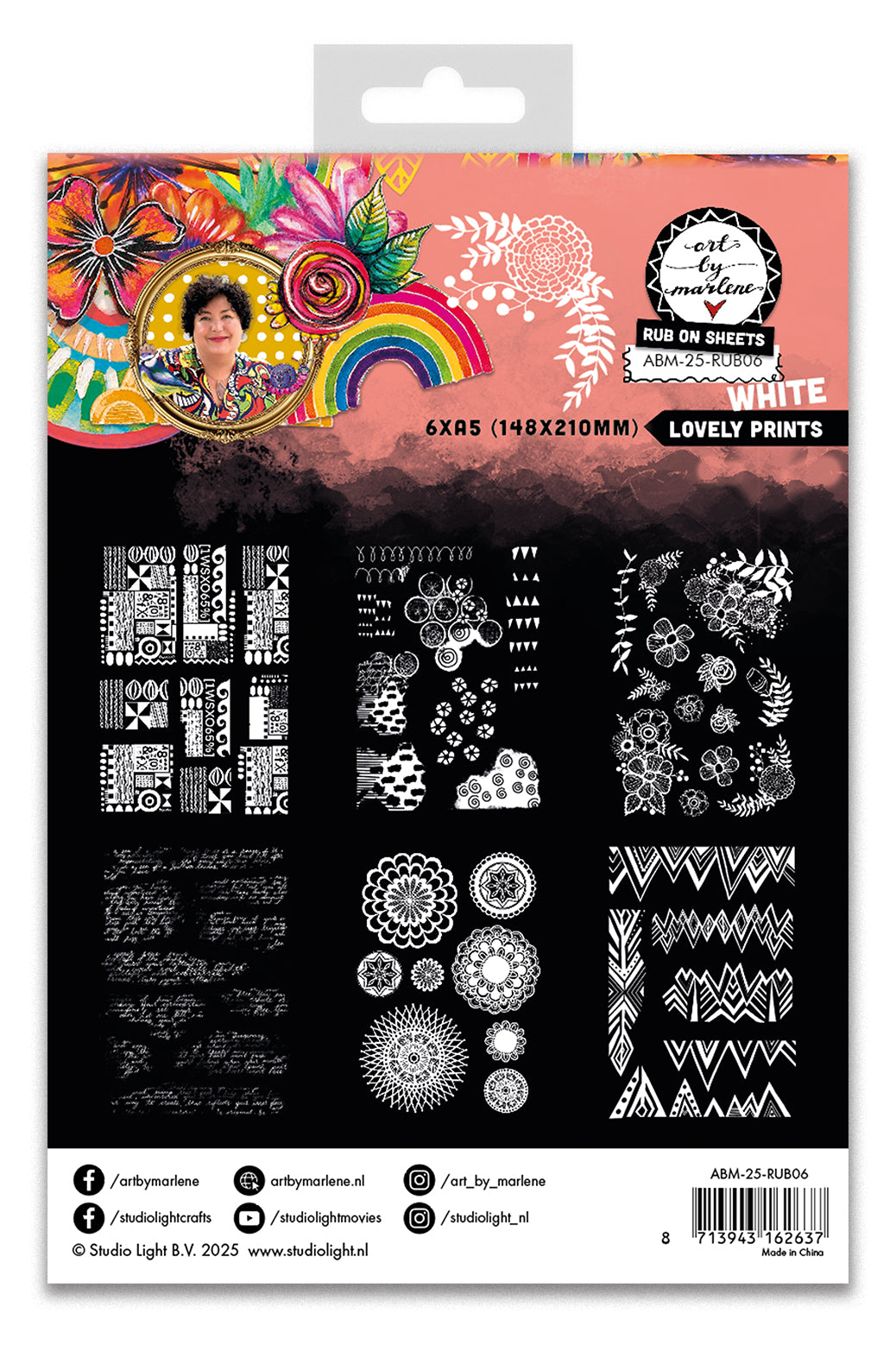 ABM Rub-Ons Jolis Motifs, Blanc Art By Marlene 6 Feuilles-2