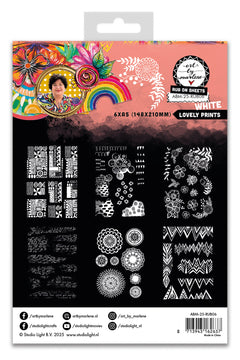 ABM Rub-Ons Jolis Motifs, Blanc Art By Marlene 6 Feuilles-2