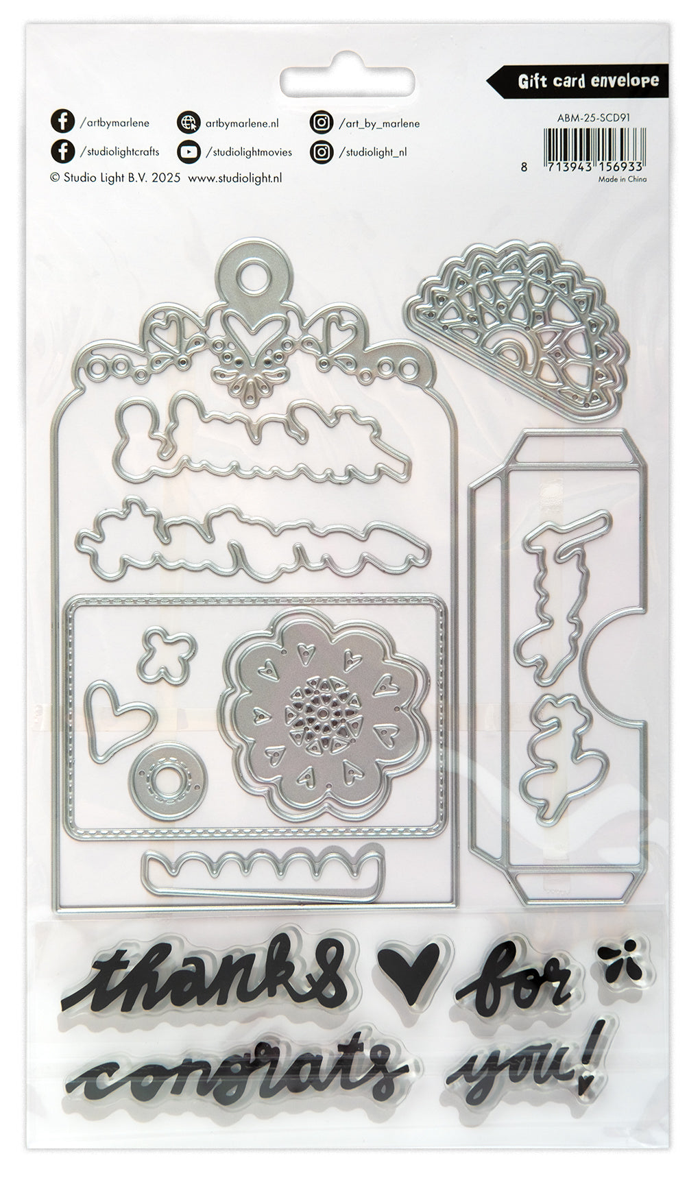ABM Stamp and Cutting Dies Gift Card Envelope Art By Marlene 22 PC-2