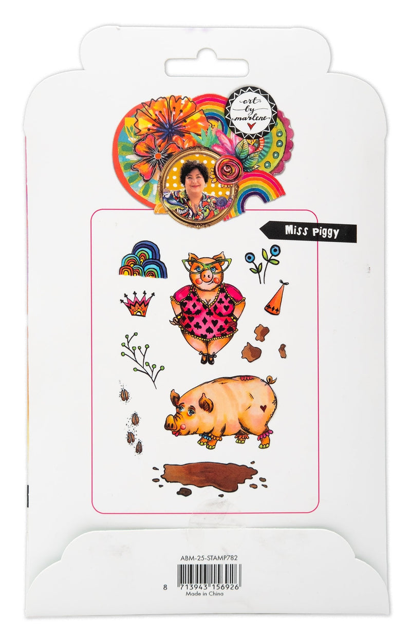 ABM Cling Rubber Stamp Miss Piggy Art By Marlene 11 PC-2