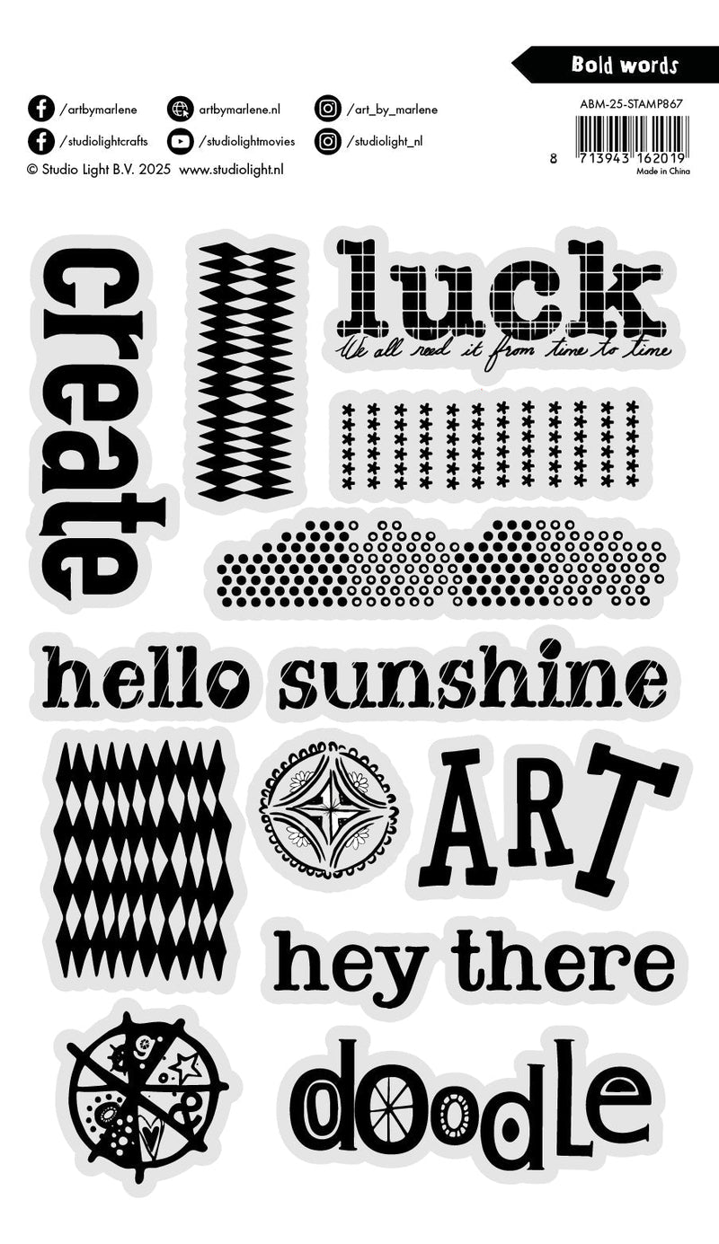 ABM Clear Stamp Bold Words Art By Marlene 12 Pieces-2