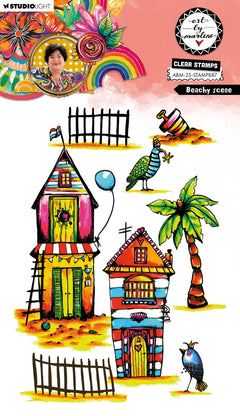 ABM Clear Stamp Beachy Scene Art By Marlene 148x210x3mm 8 Pieces-1