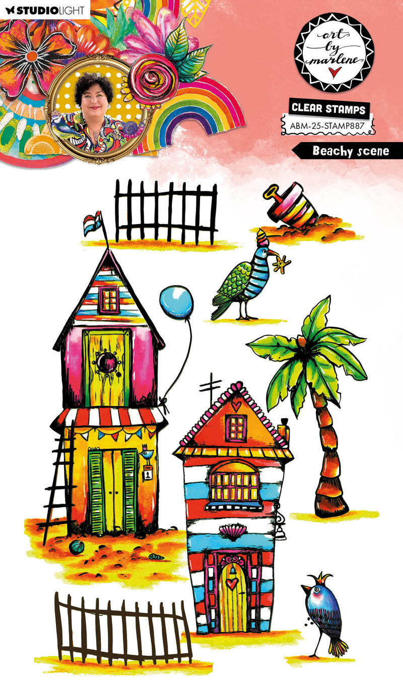 ABM Clear Stamp Beachy Scene Art By Marlene 148x210x3mm 8 Pieces-1
