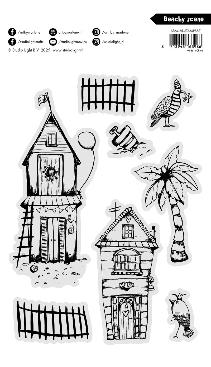 ABM Clear Stamp Beachy Scene Art By Marlene 148x210x3mm 8 Pieces-2