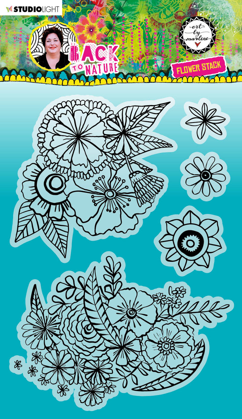 ABM Clear Stamp Flower Stack Back To Nature 148x210x3mm 5 PC nr.146-1