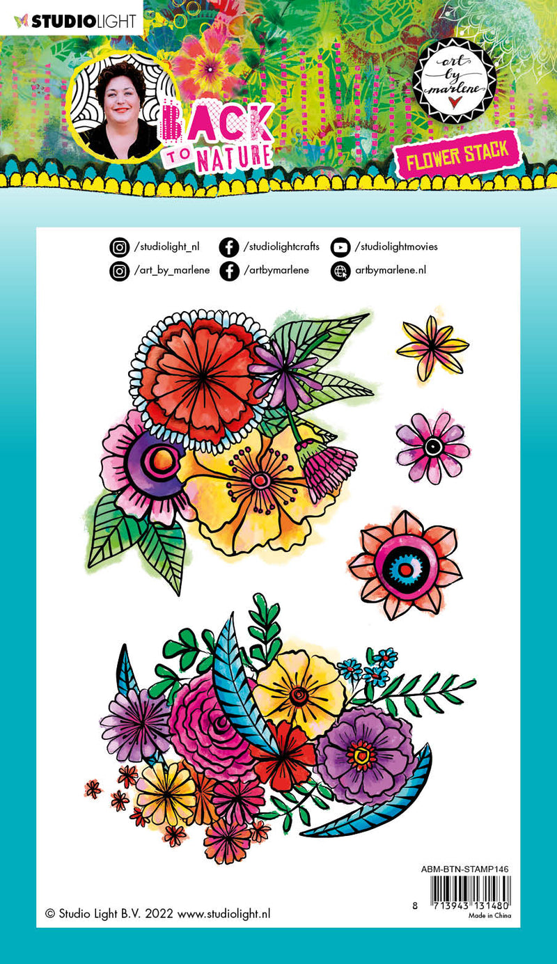 ABM Clear Stamp Flower Stack Back To Nature 148x210x3mm 5 PC nr.146-4