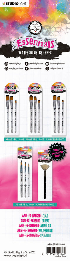 ABM Watercolor Brushes Set of 3 Essentials 298x80x6mm 3 PC nr.04-2