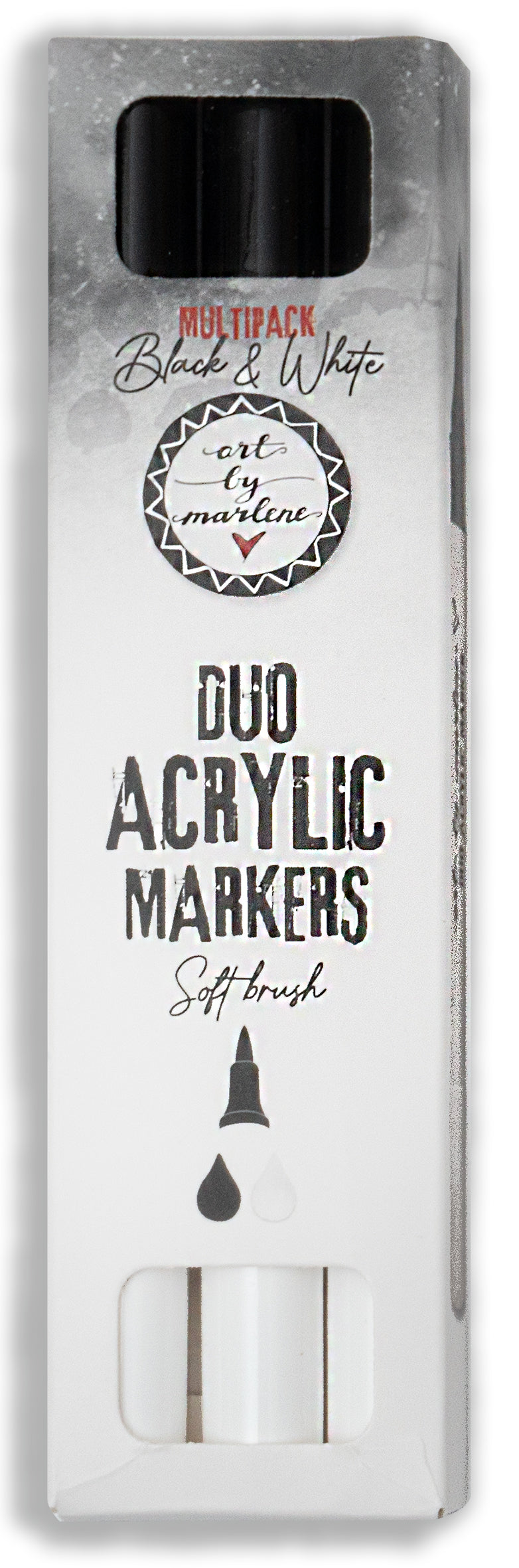 Marqueurs Acryliques Duo ABM Essentiels Noir et Blanc 3 pièces-1