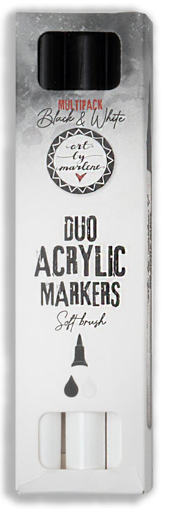 Marqueurs Acryliques Duo ABM Essentiels Noir et Blanc 3 pièces-1