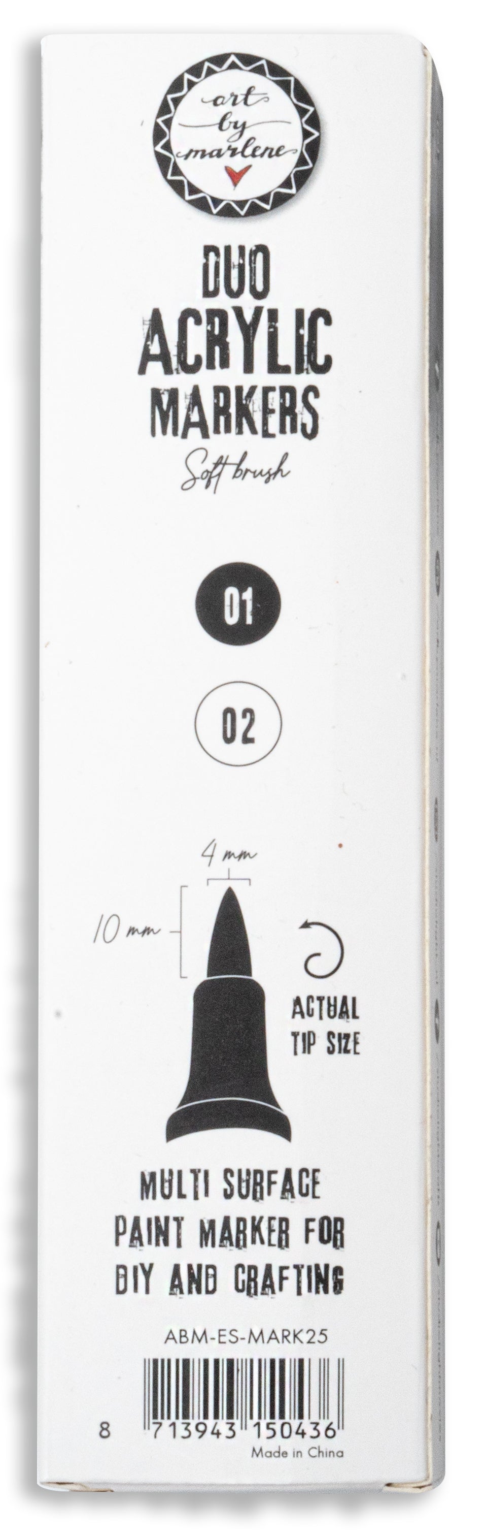 Marqueurs Acryliques Duo ABM Essentiels Noir et Blanc 3 pièces-2