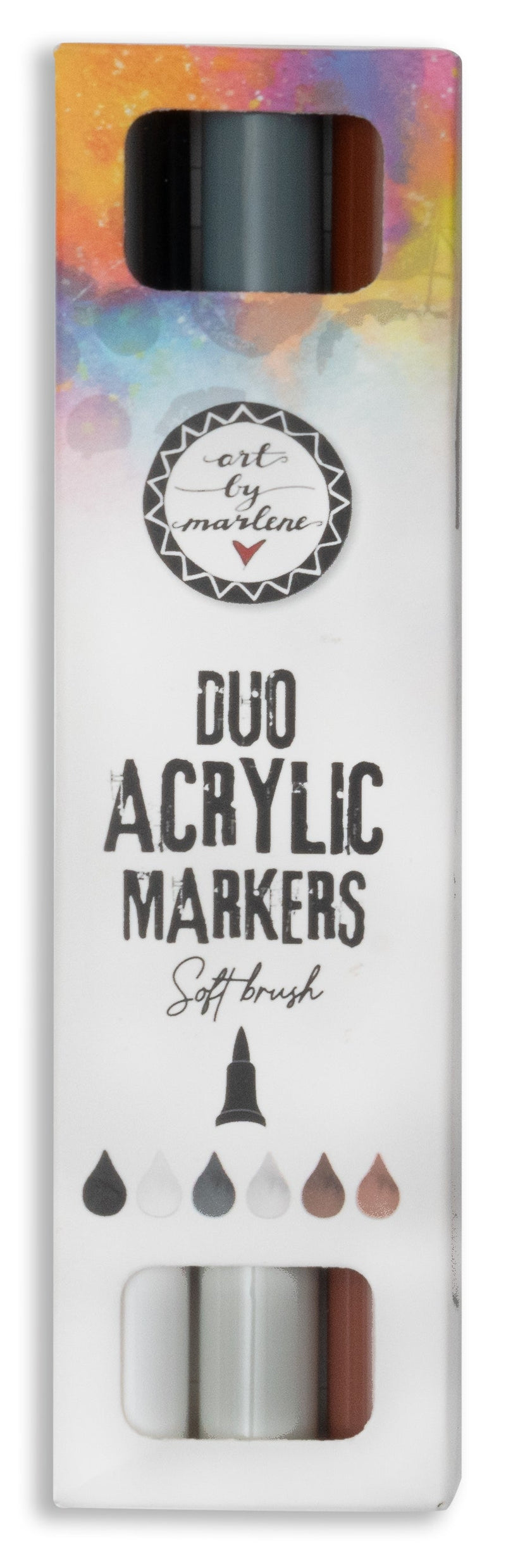 ABM Duo Acrylic Markers Browns Essentials 3 PC-1