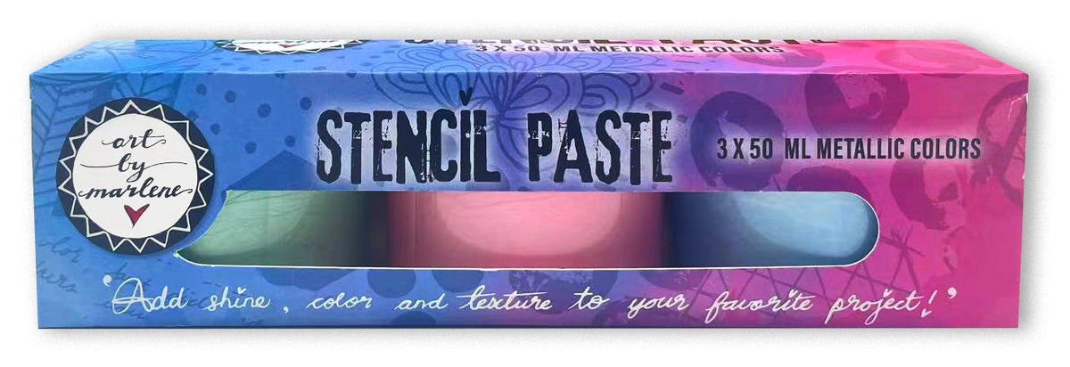 Pâte à pochoir ABM, lot de 3 pots de 50 ml, Essentiels, 3 pièces