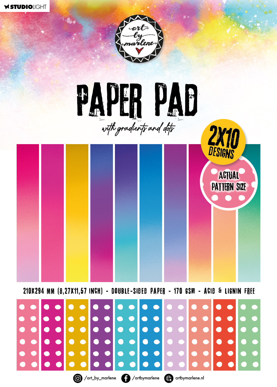 ABM Pattern Paper Pad Gradients And Dots Essentials Collection 20 SH-1
