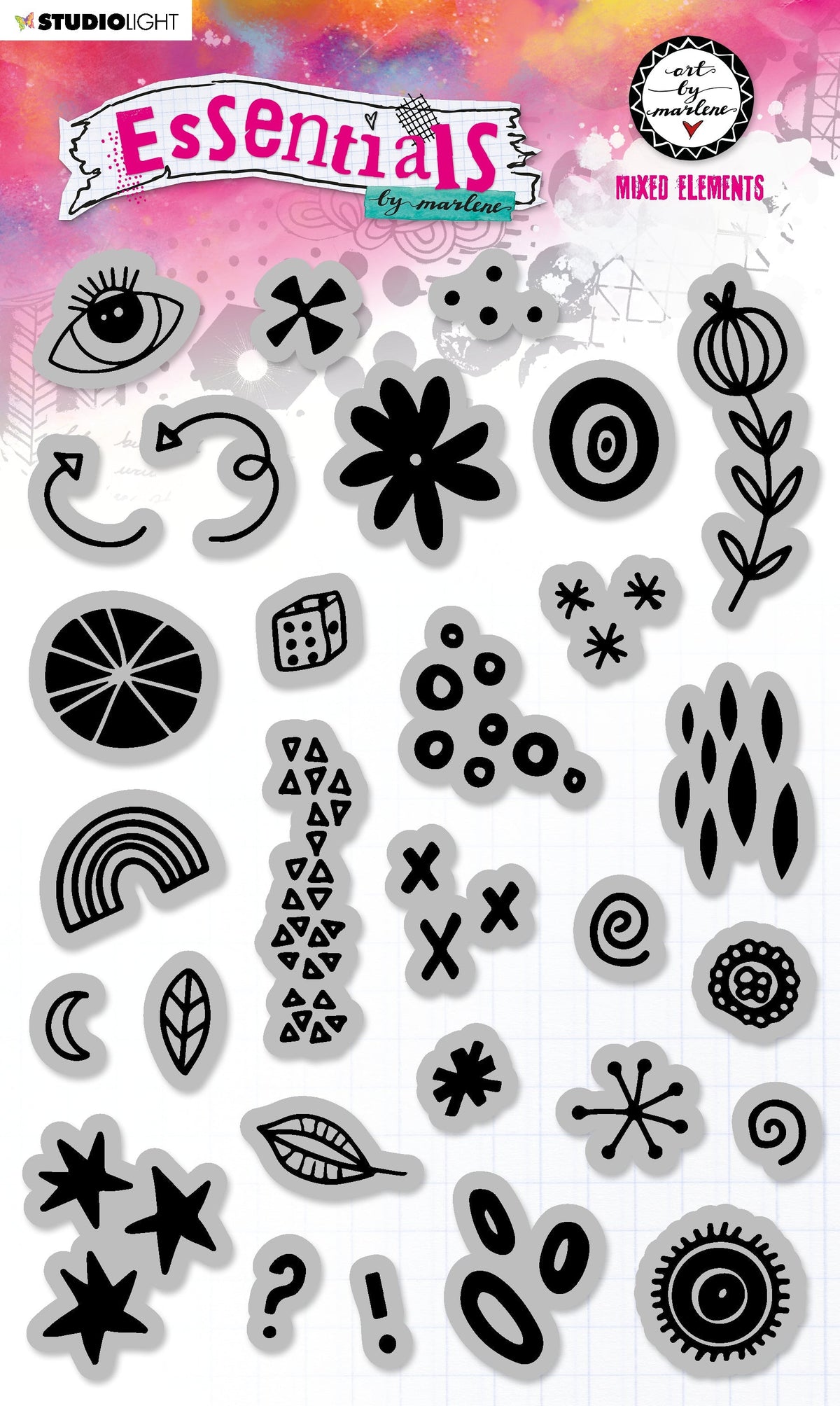 ABM Cling Stamp Sunset Landscape Essentials 148x210x3mm 29 PC nr.176-1